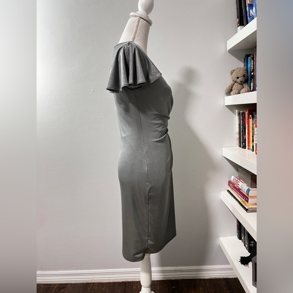 Marc New York Andrew Marc Silver Faux Wrap Dress Size 2 NWT - Picture 8 of 15